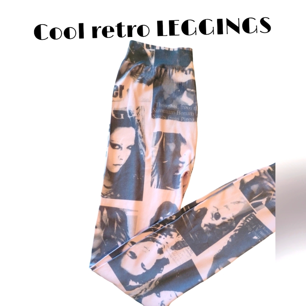 COOL RETRO STYLE LEGGINGS PUNK ONE SIZE